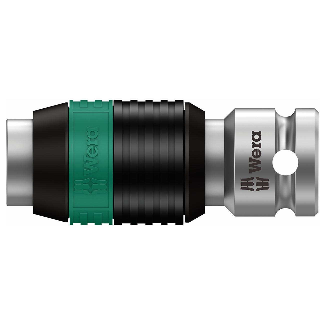 Wera Zyklop Bit Adapter 1/4″ Square to 1/4" Hex with Quick-release Chuck (Length 1-1/2" (37mm))