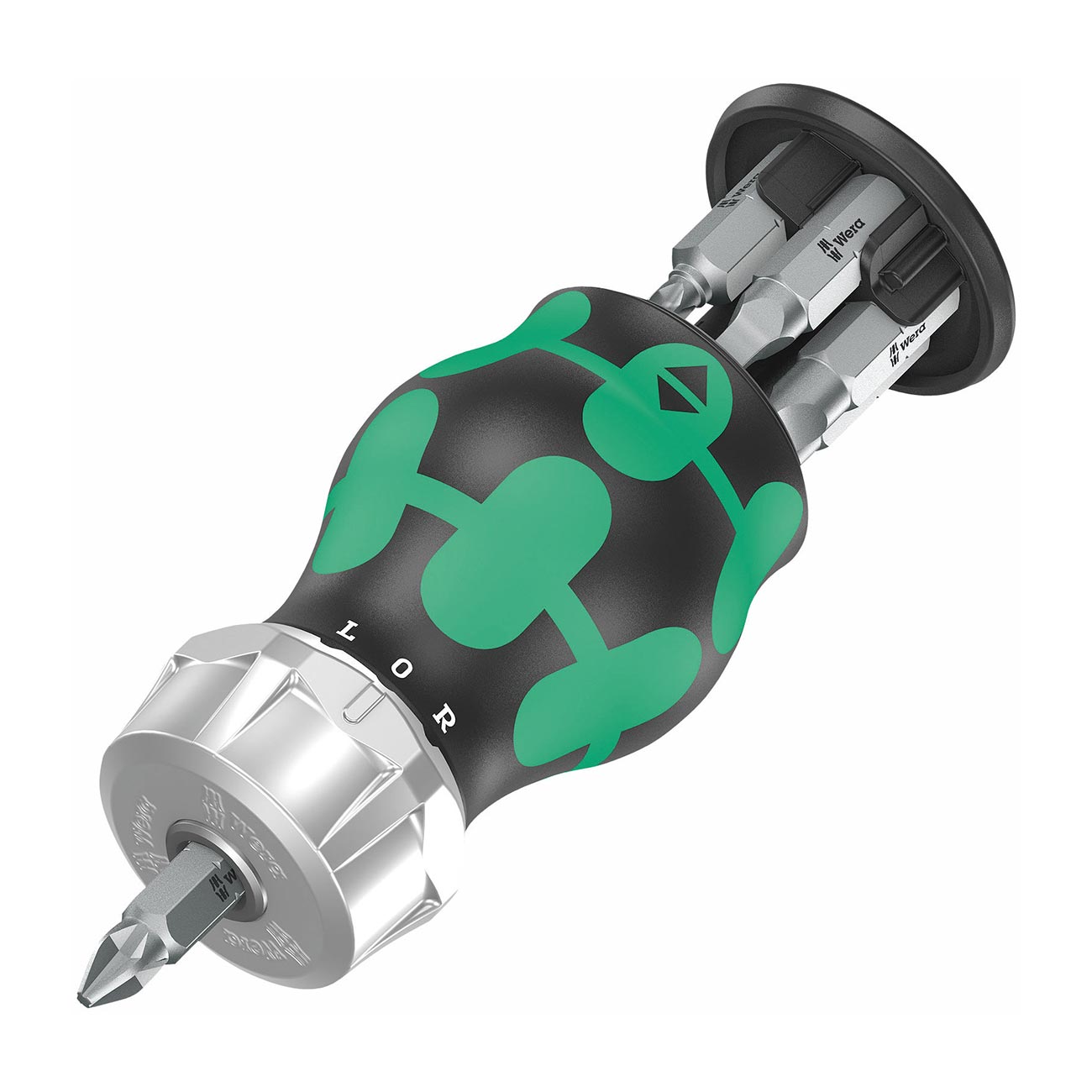 Wera Stubby Ratcheting Screwdriver Handle with Quick Release Chuck (6 pieces)