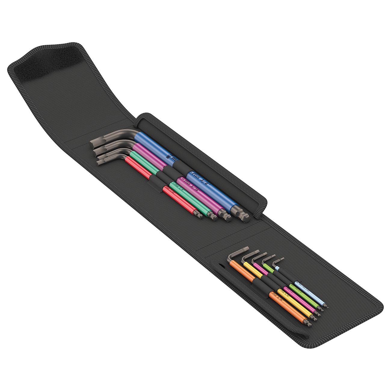 Wera Hex-Plus Color Coded SAE (Standard) Hex-Plus L-Key Allen Wrench Set (9-Piece Set)