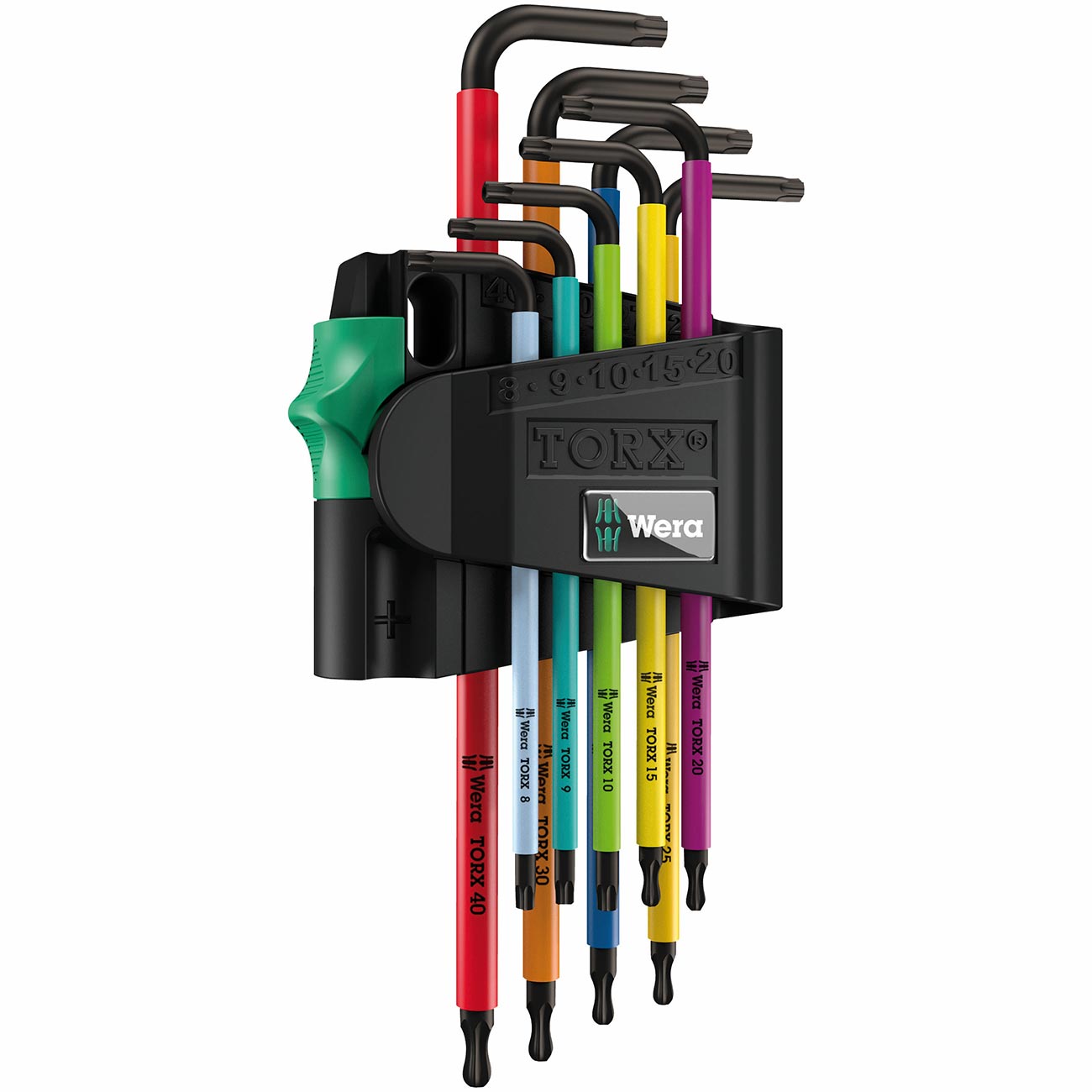 Wera TX BO Multicolour L-key set for Tamper-Proof TORX screws - BlackLaser (9 piece set)