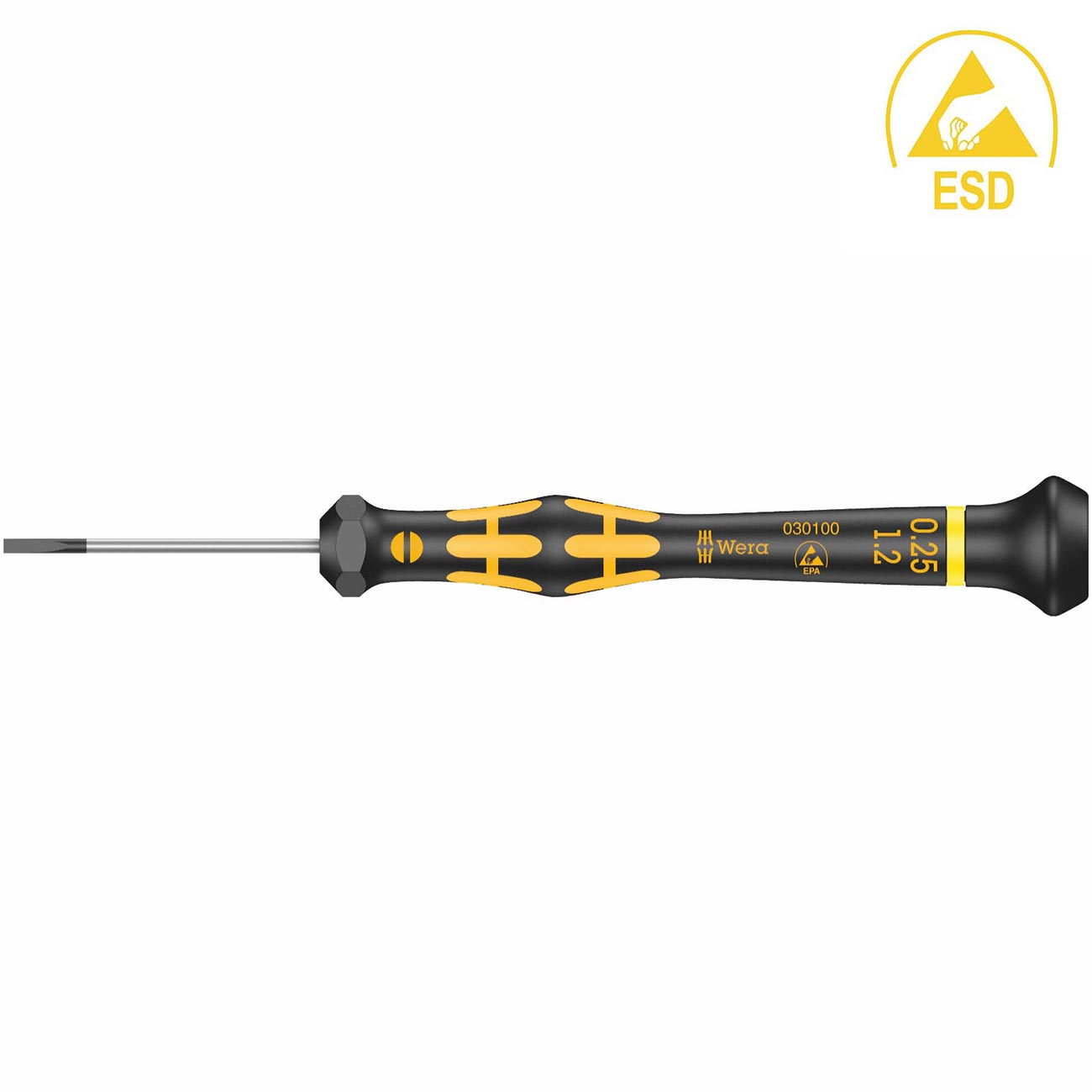Wera ESD-Safe Kraftform Micro Screwdriver – Slotted 1.2 x 40 mm
