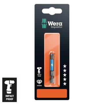 Wera Metric Impaktor HexPlus 5x50 mm Bit - 1/4" Drive