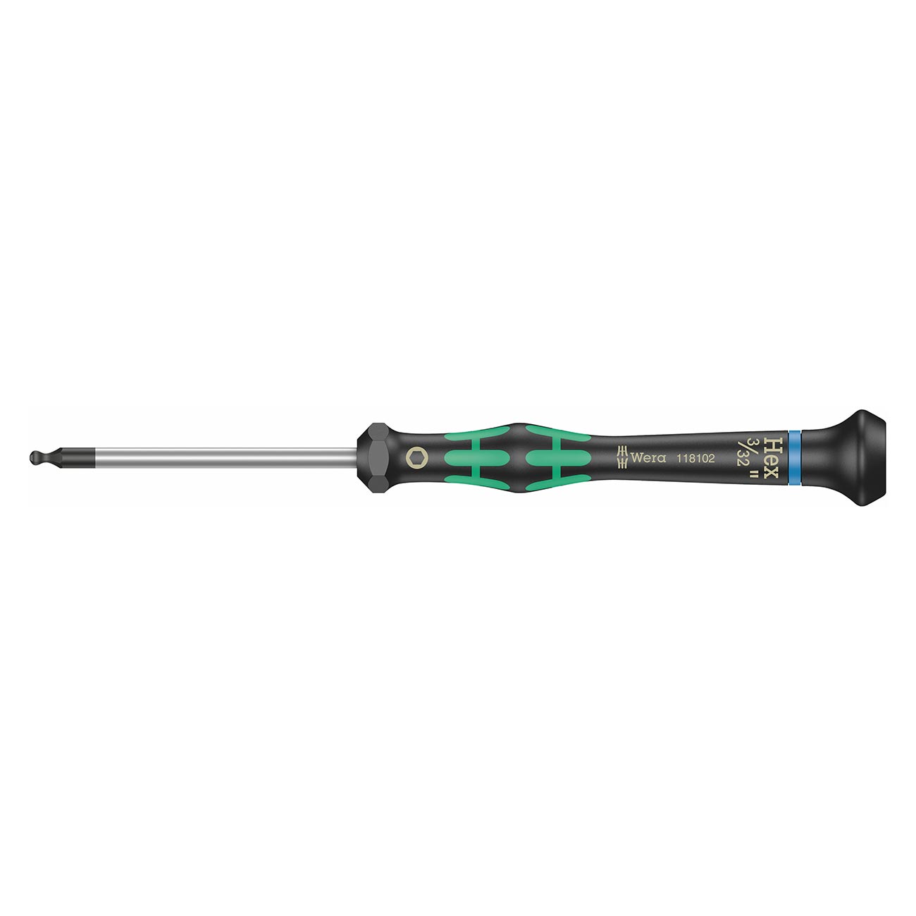 Wera Precision Screwdriver: Ball-End Hex 3/32" x 60 mm
