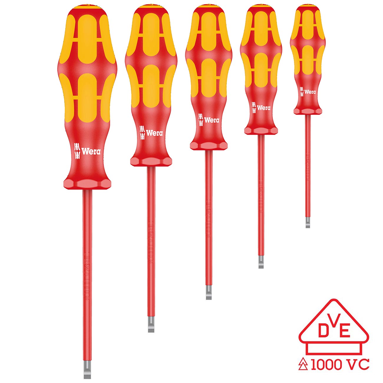 Wera Kraftform Insulated Slotted Screwdriver Set (5-Piece Set)