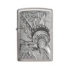 Zippo Windproof Lighter Patriotic Eagle Emblem Brushed Chrome