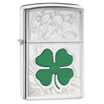 Zippo Windproof Lighter Clover High Polish Chrome Design