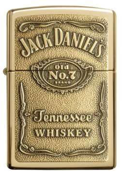 Zippo Windproof Lighter Jack Daniel's® Label-Brass Emblem High Polish Brass