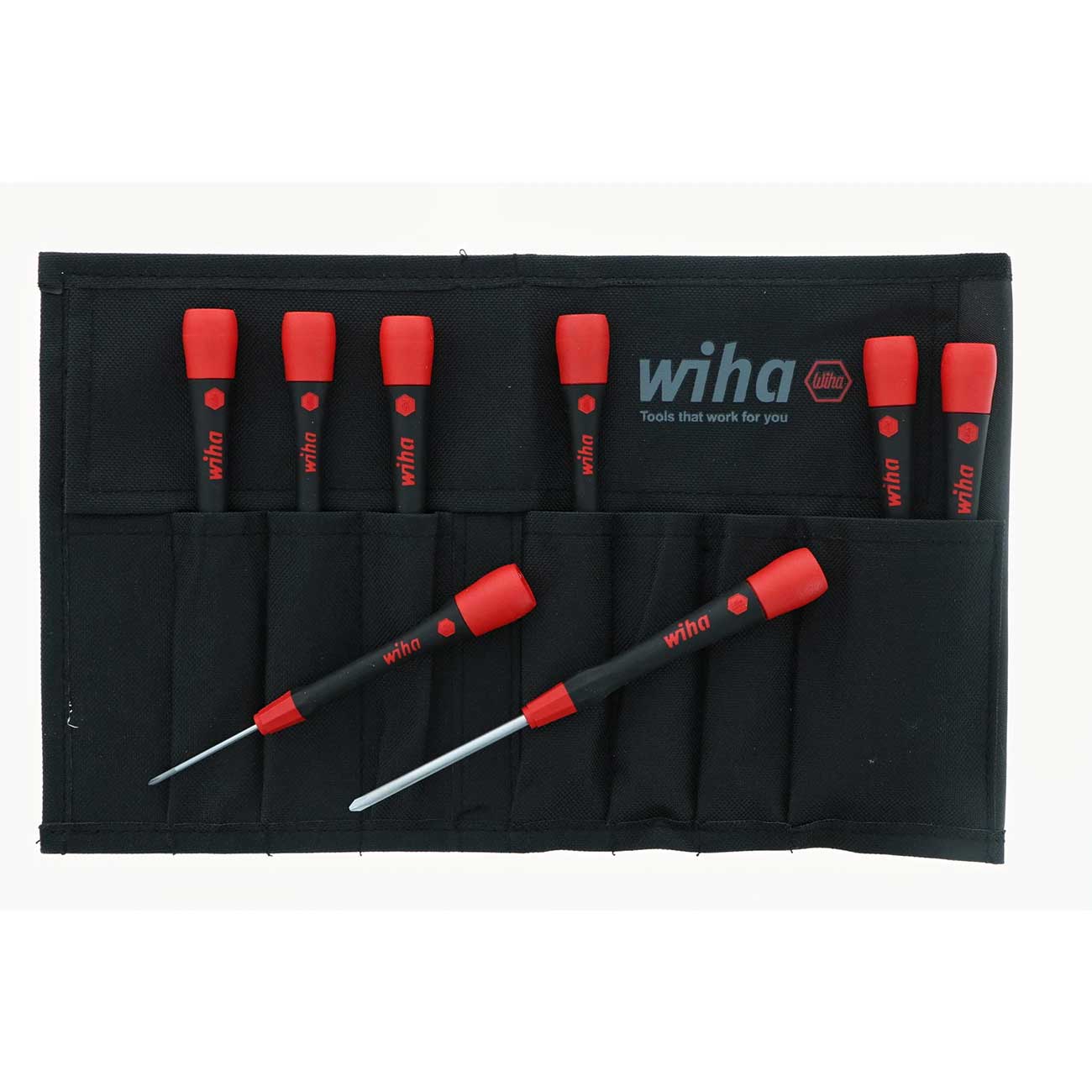 Wiha Slotted and Phillips Screwdriver Set with PicoFinish Handle 8 Pc