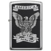 Zippo Windproof Lighter Black & White Americana Eagle  High Polish Chrome