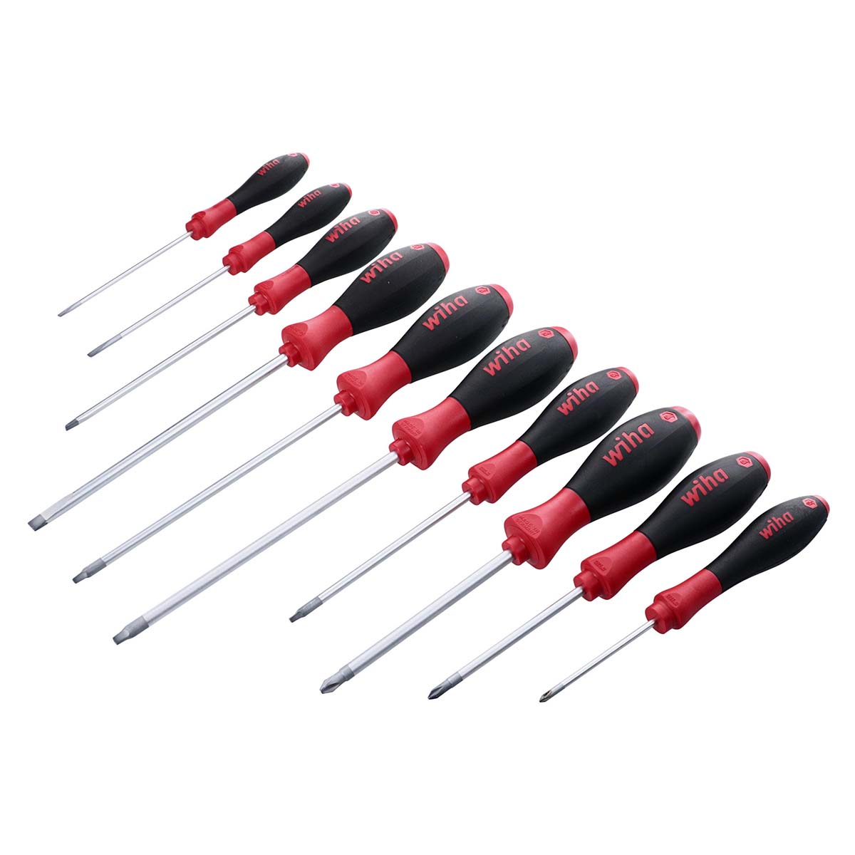 Wiha SoftFinish Slotted/Phillips/Square Screwdriver - 10 Piece Set