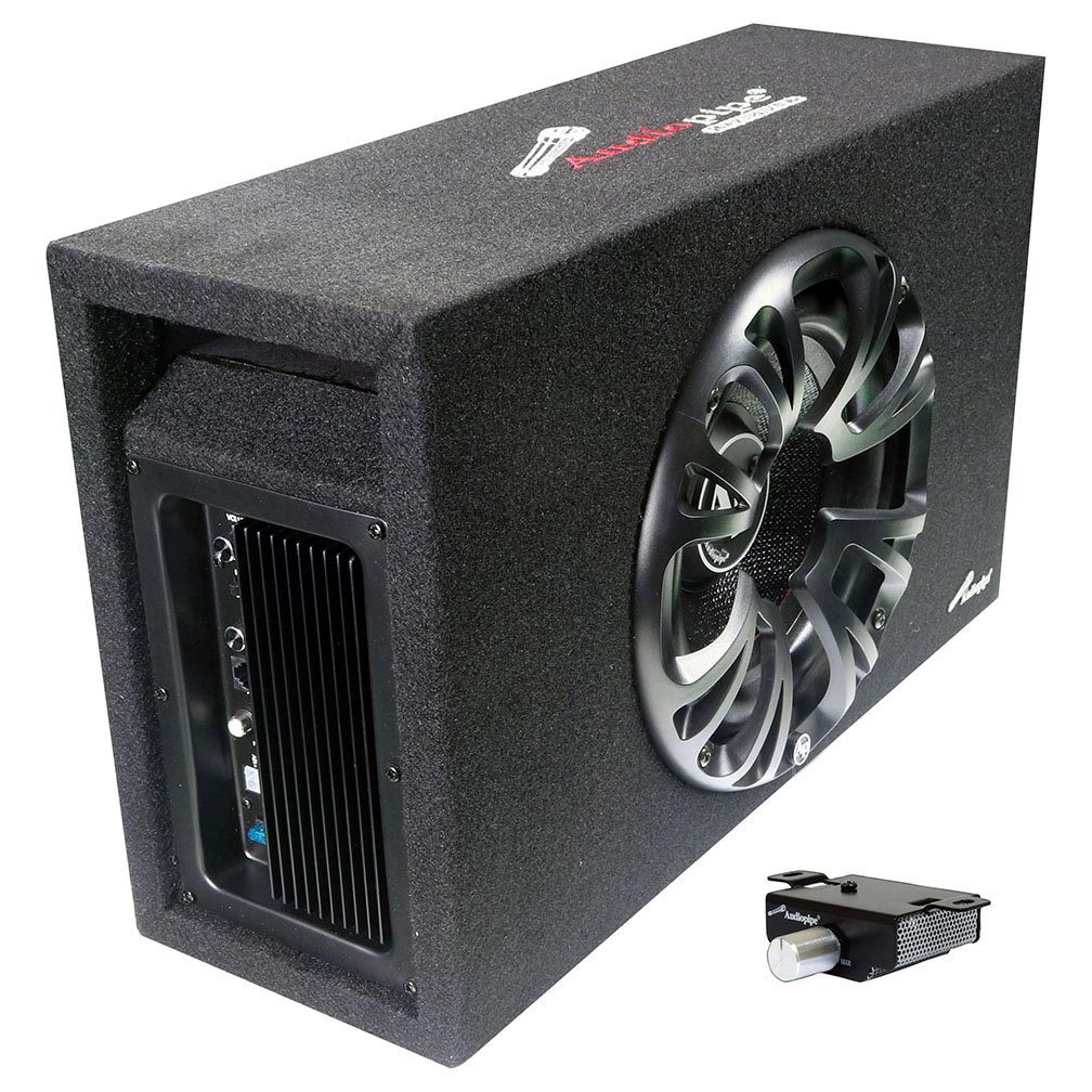 Audiopipe Single 10" Amplified Ported Bass Enclosure 1200 Watts