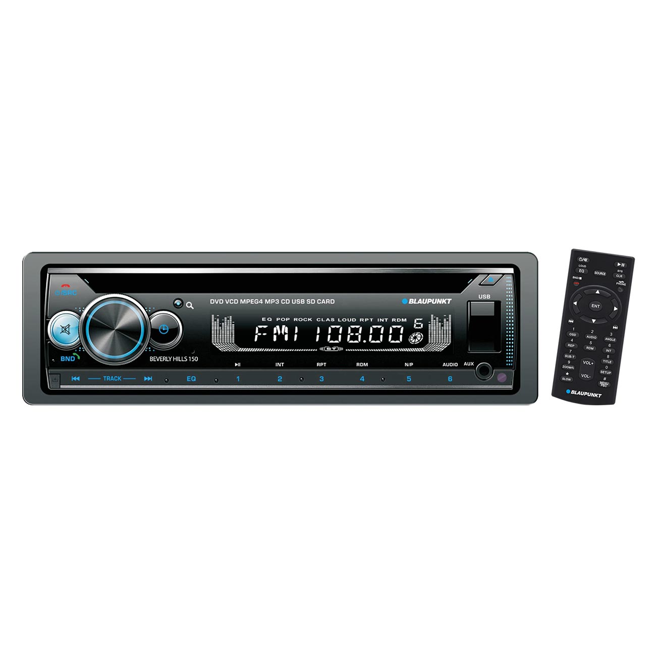 Blaupunkt Detachable Face DVD/CD Receiver with Bluetooth USB/SD Inputs & Remote