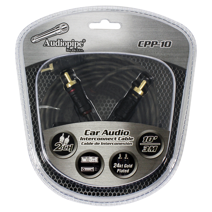 Audiopipe 10-Foot Gold Plated Interconnect RCA Cable
