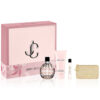 JIMMY CHOO 4 PCS SET FOR WOMEN: 3.3 EAU DE PARFUM SPRAY + 0.25 EAU DE PARFUM SPRAY + 3.3 BODY LOTION + POUCH