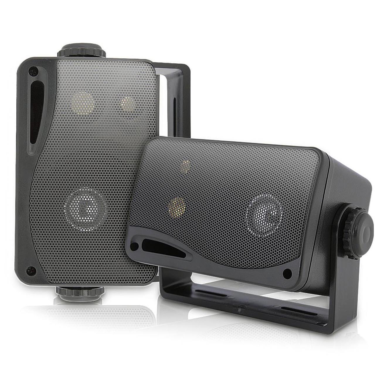 Pyle Marine 2-Way Box Speakers with 3.5” Woofer (Black)