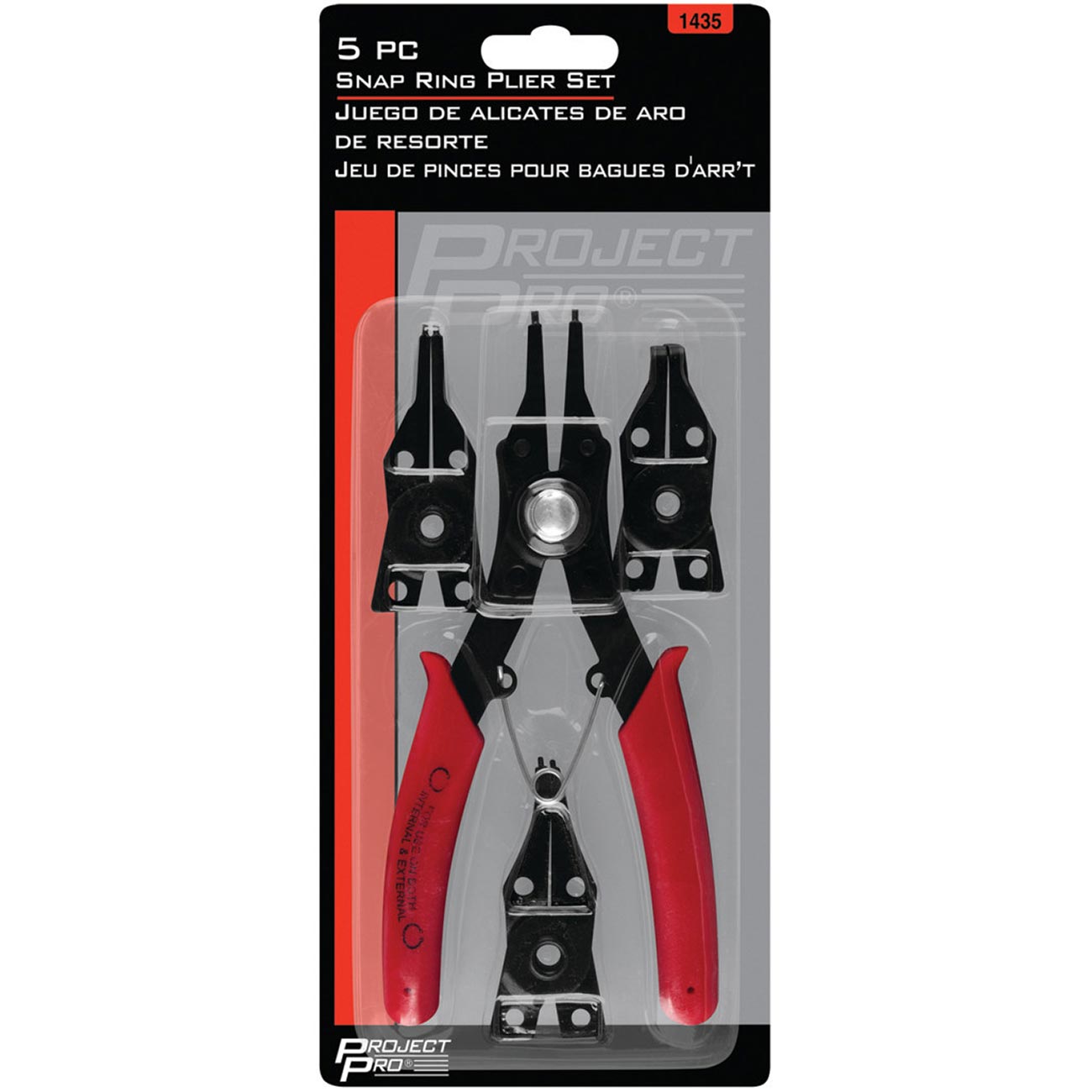 Performance Tool Interchangeable Head Snap Ring Plier Set (5-Piece Set) - Image 2