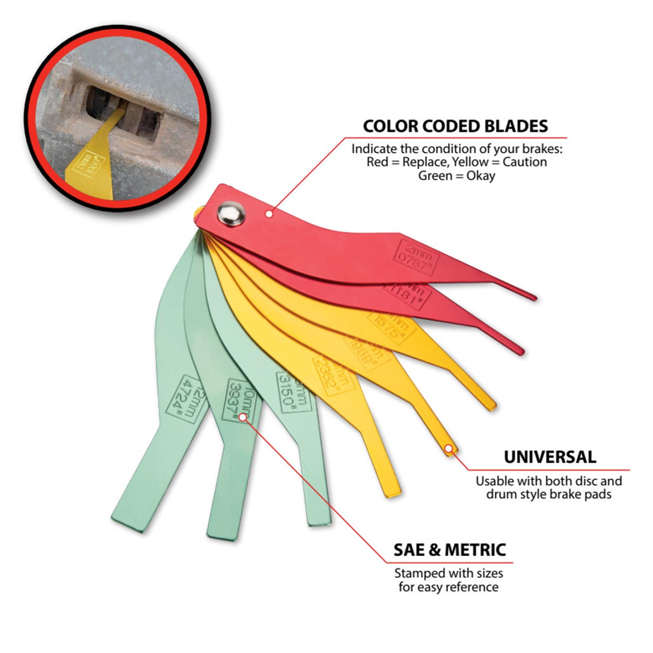 Performance Tool Brake Thickness Gauge - Image 2