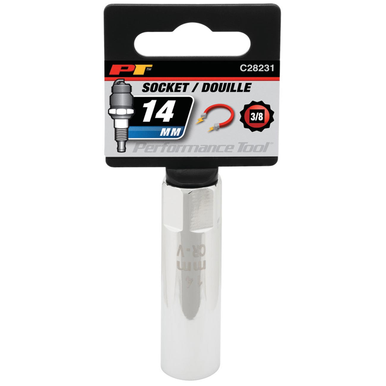 Performance Tool 3/8" Drive 14mm Magnetic 12-Point Spark Plug Socket - Image 2
