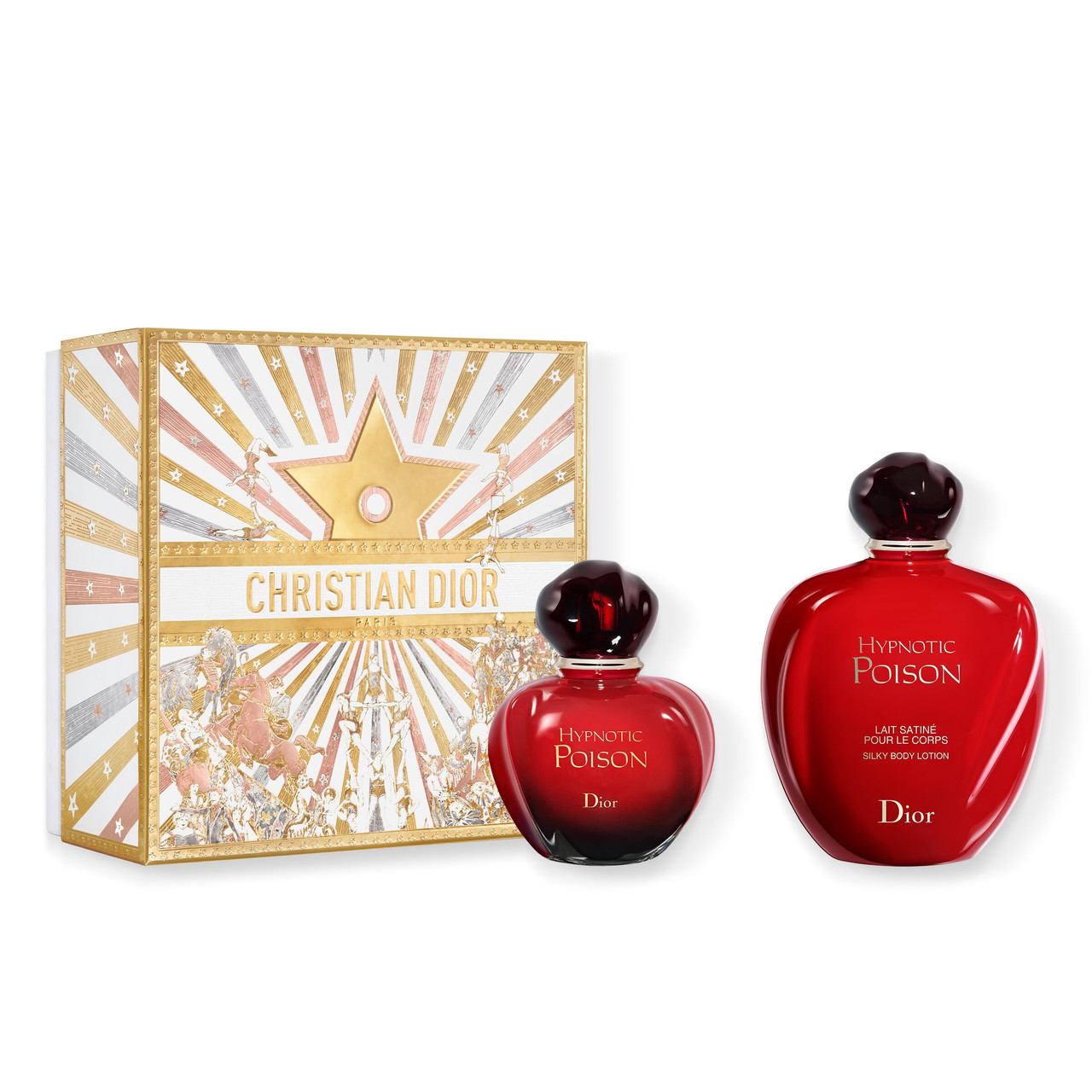 DIOR HYPNOTIC POISON 2 PCS SET FOR WOMEN: 1 OZ EAU DE TOILETTE SPRAY + 2.5 BODY LOTION
