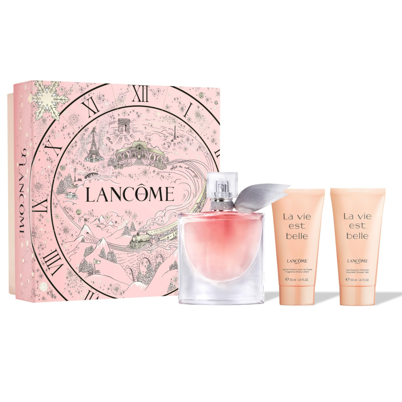 LANCOME LA VIE EST BELLE 3 PCS SET FOR WOMEN: 1.7 EAU DE PARFUM SPRAY + 1.7 BODY LOTION + 1.7 SHOWER GEL