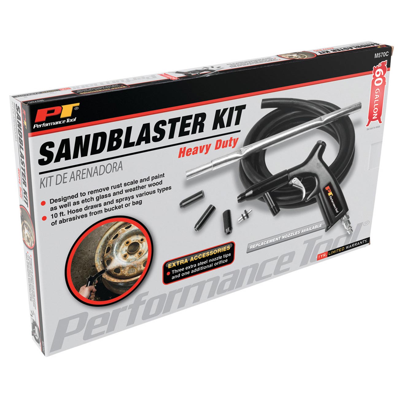Performance Tool Heavy Duty Sandblaster Kit with Ceramic Tips - Image 3