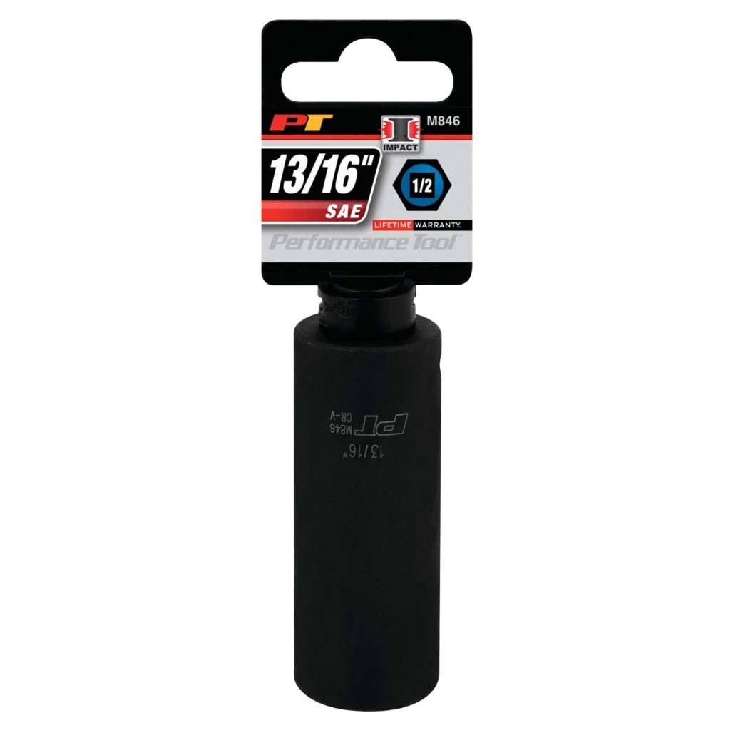 Performance Tool 1/2″ Drive 13/16" 6-Point Deep Impact Socket - Image 2