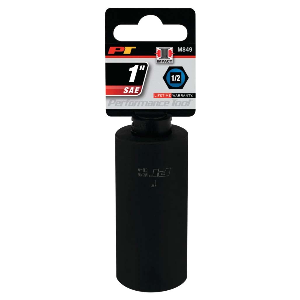 Performance Tool 1/2″ Drive 1" 6-Point Deep Impact Socket - Image 2