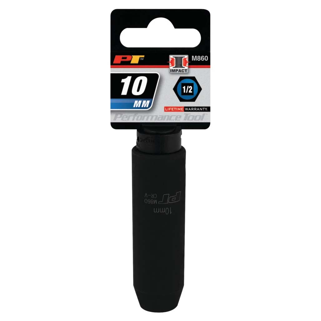 Performance Tool 1/2″ Drive 10mm 6-Point Deep Impact Socket - Image 2