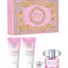 VERSACE BRIGHT CRYSTAL 4 PCS SET: 3 OZ EAU DE TOILETTE SPRAY + 5 ML EAU DE TOILETTE MINI + 3.4 BODY LOTION + 3.4 BATH & SHOWER GEL
