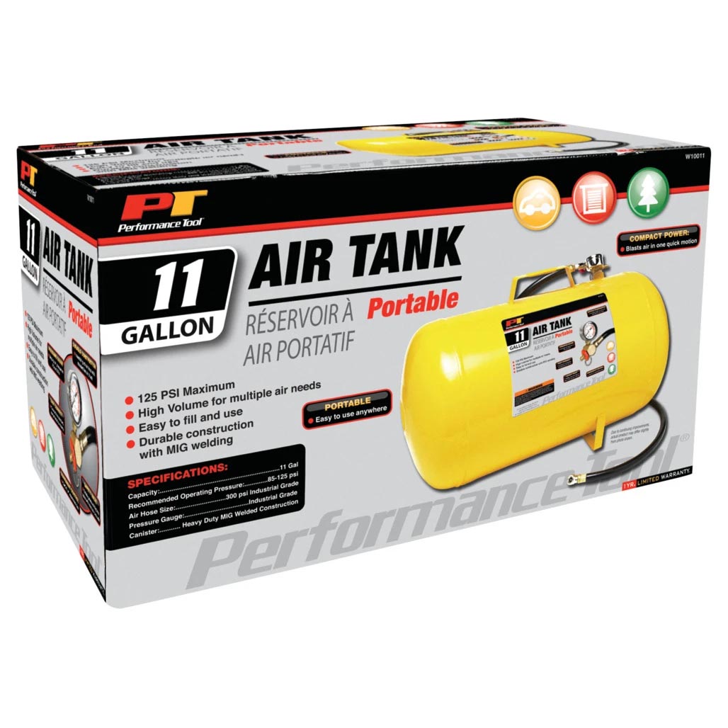 Performance Tool Hi-viz 11-Gallon Horizontal Portable Air Tank - Image 2