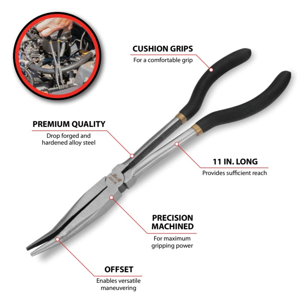 Performance Tool Offset Long Handle Pliers 11-Inch - Image 2
