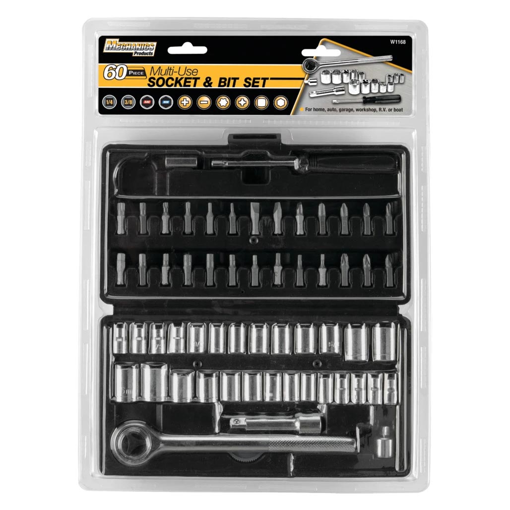 Performance Tool SAE/Metric Socket (1/4" & 3/8" Drive) and Bit Set (60-Piece Set) - Image 3