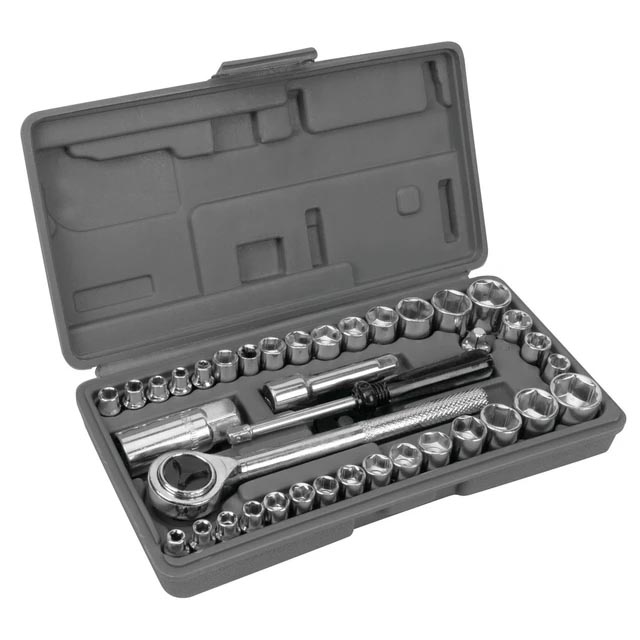 Performance Tool SAE/Metric Socket (1/4" & 3/8" Drive) and Bit Set (40-Piece Set)