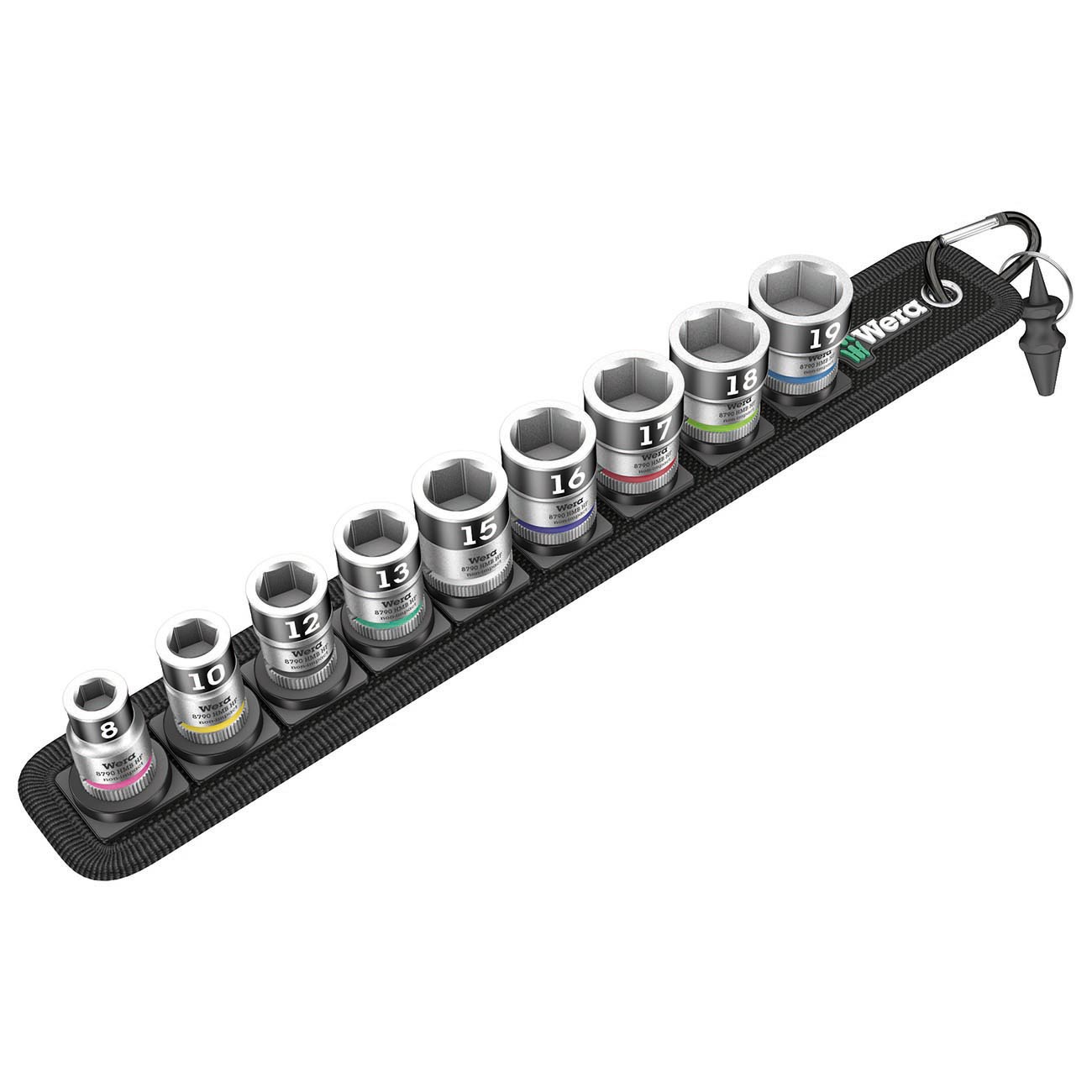 Wera 3/8" Drive Metric Socket Set on Storage Belt (10-Piece Set)