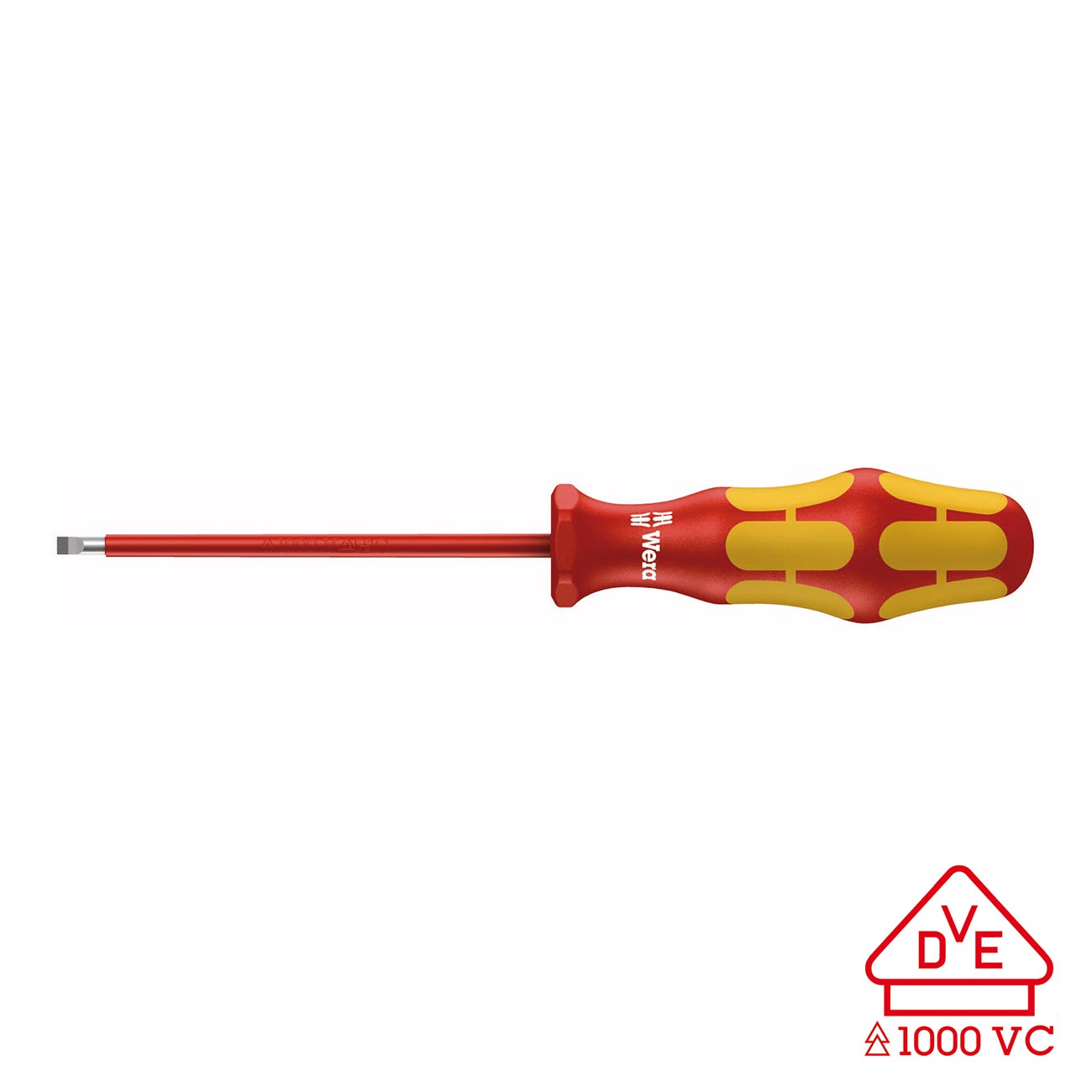 Wera VDE Insulated Screwdriver: Slotted 4.0mm x 100mm (with Lasertip)