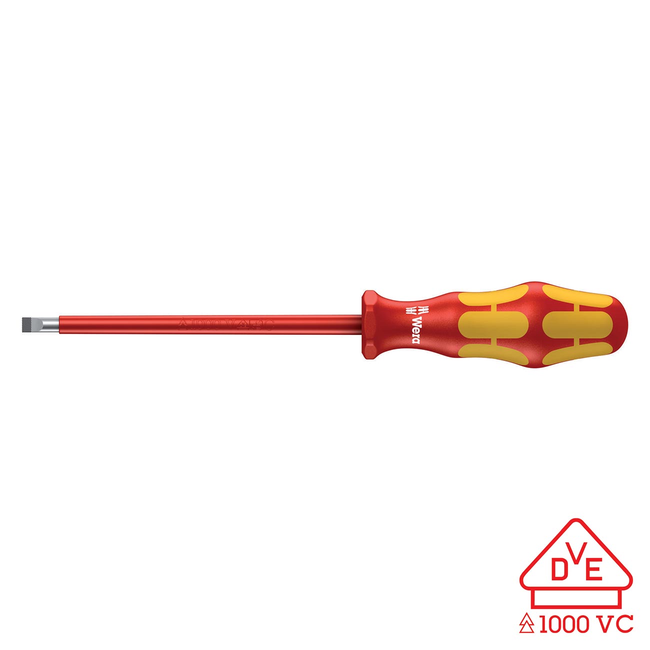 Wera VDE Insulated Screwdriver: Slotted 5.5mm x 125mm (with LaserTip)