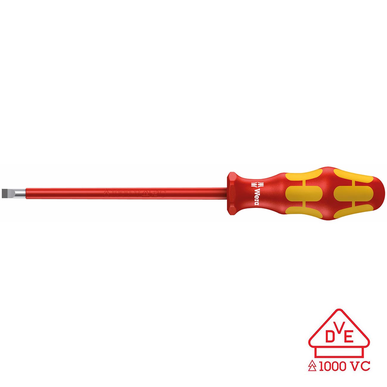 Wera VDE Insulated Screwdriver: Slotted 6.5mm x 150mm (with Lasertip)
