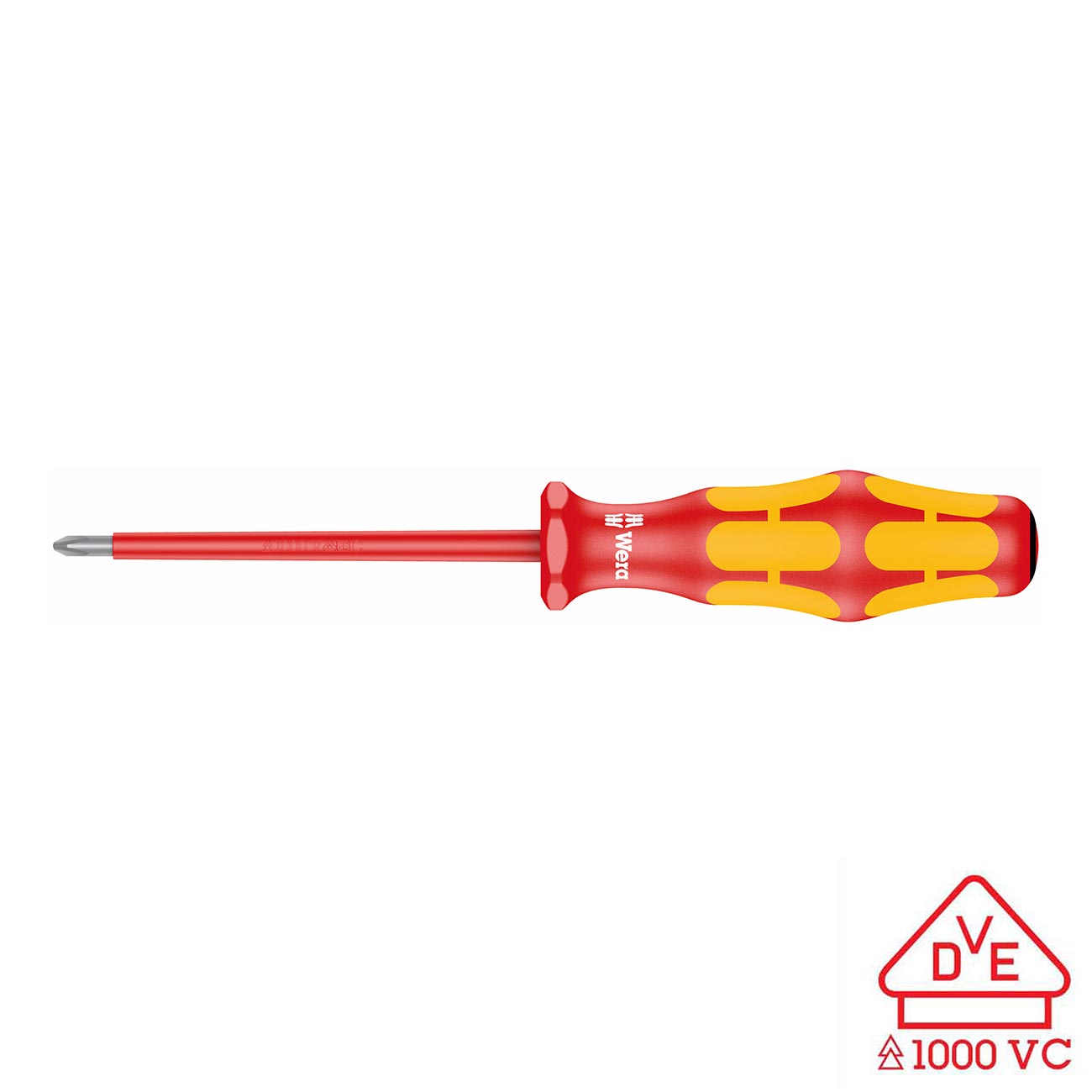 Wera VDE Insulated Screwdriver: Pozidriv PZ #0 x 80mm (without LaserTip)