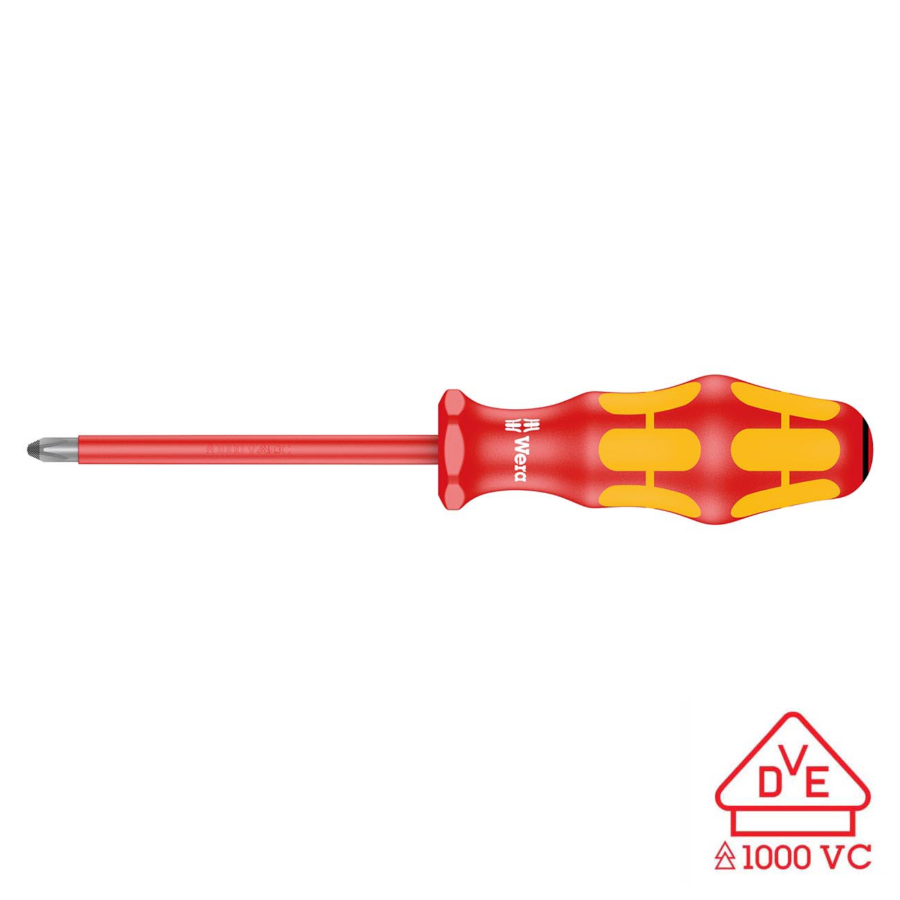 Wera VDE Insulated Screwdriver: Pozidriv PZ #0 x 80mm (with LaserTip)