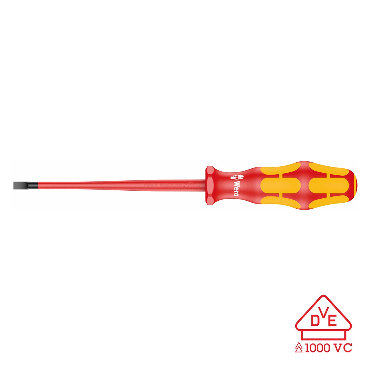 Wera VDE Insulated Screwdriver: Slotted 5.5 x 125mm (Reduced Shaft Diameter)