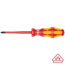 Wera VDE Insulated Screwdriver: Phillips PH #2 x 100mm (Reduced Shaft Diameter)