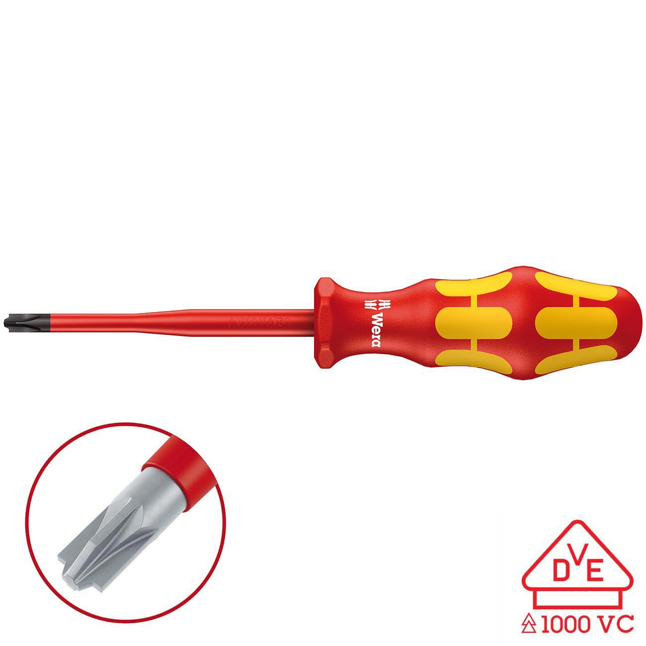 Wera VDE Insulated Screwdriver: Phillips/Slotted PH/S #2 x 100mm (Reduced Shaft Diameter)