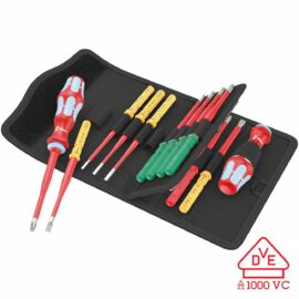 Wera VDE Insulated Extra Slim Stainless Steel Blade-Holding Screwdriver Ratcheting Set (17 Piece)