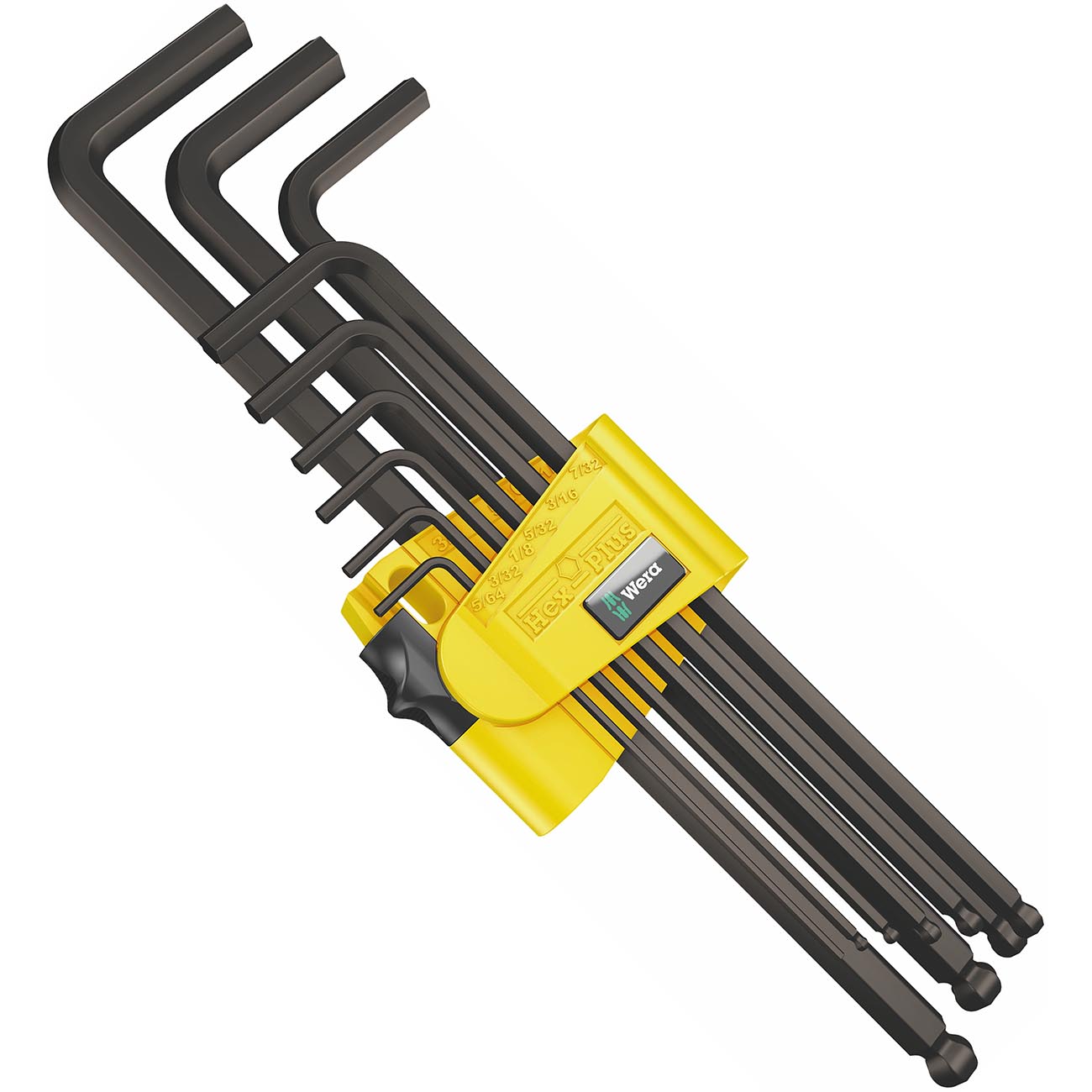 Wera SAE Hex-Plus 1 L-key set BlackLaser Etched (9 Piece)