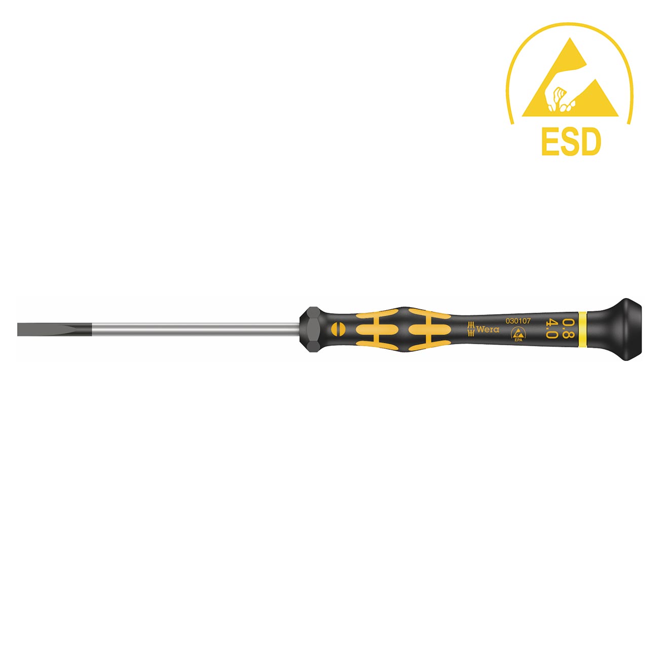 Wera ESD-Safe Micro Screwdriver: Slotted 0.40 x 2.5 x 80mm