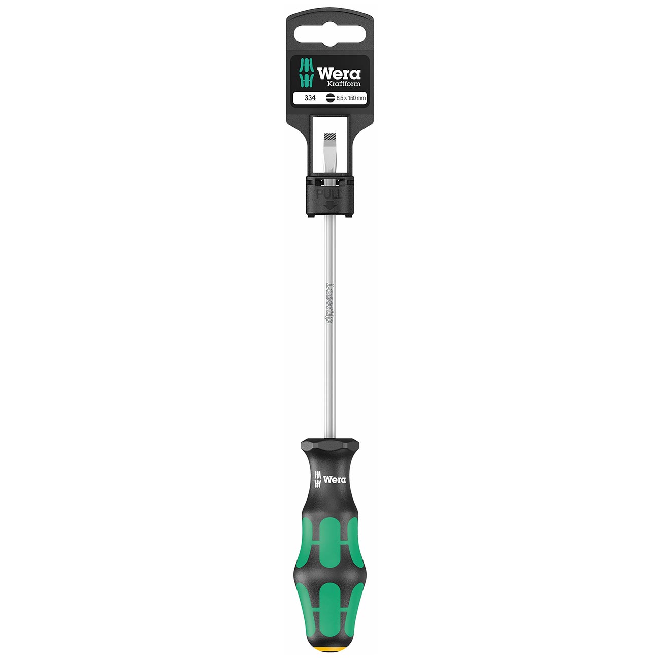 Wera Screwdriver: Slotted 6.5 mm x 100 mm LaserTip (On Hang-Tag)
