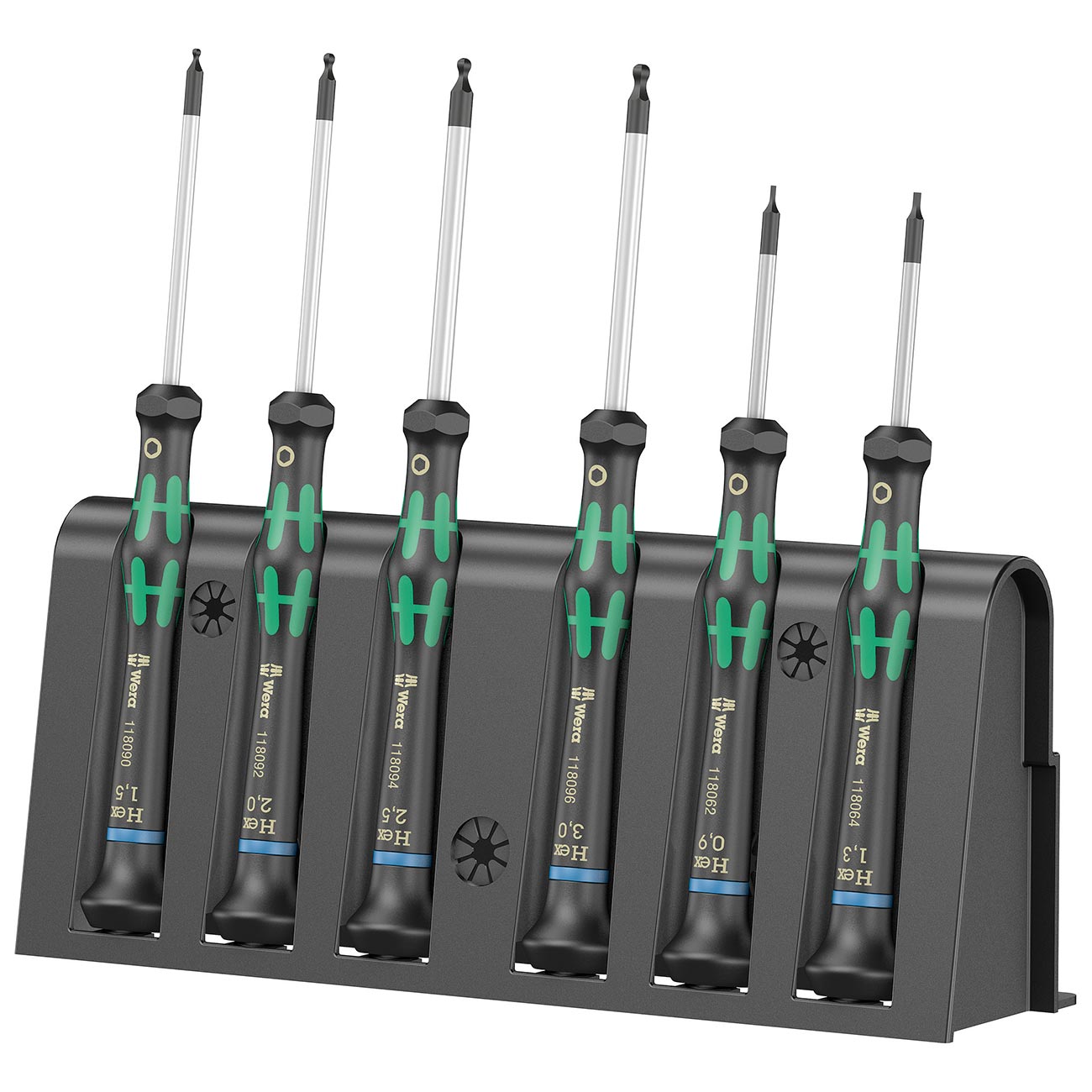 Wera Micro Precision METRIC HEX-Plus Screwdriver Set with Storage Rack (6-Piece)