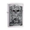 *78702* Zippo 78702 Windproof Lighter Second Amendment Skull and Guns Brushed Chrome