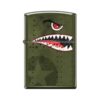 *221NOSEART* Zippo 22CI413623 Windproof Lighter Fighter Plane Nose Art "Shark Teeth" Matte Green