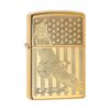 *254BUSAFLYINGEAGLE* Zippo 80744 Windproof Lighter Flying Eagle Engraved High Polish Brass